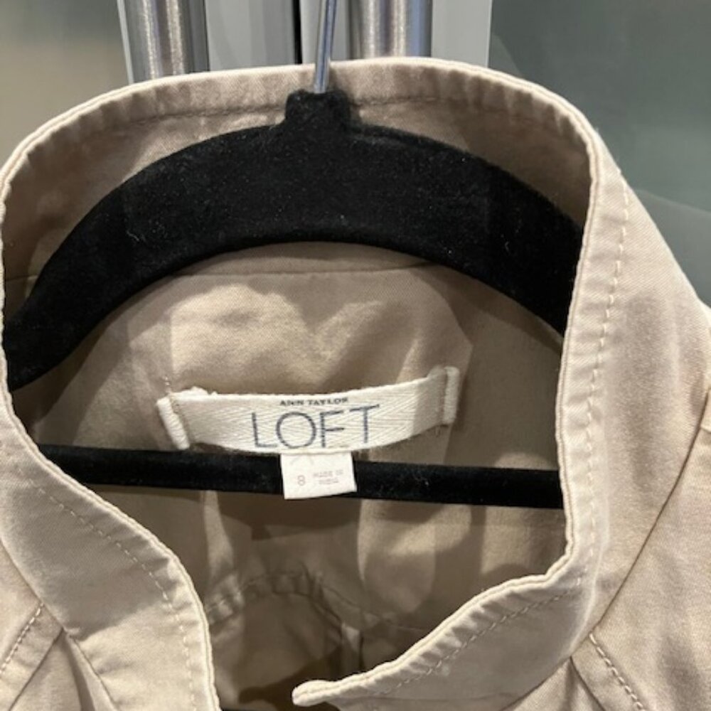 AnnTaylor Loft Cotton Blazer Size 8 - Cream - Picture 2 of 3
